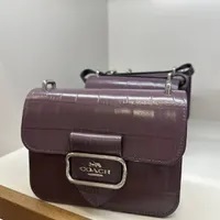 [S] COACH CN313 CROC LEATHER MORGAN SQUARE,SV/AMETHYST, 196395101412 (SCO696)