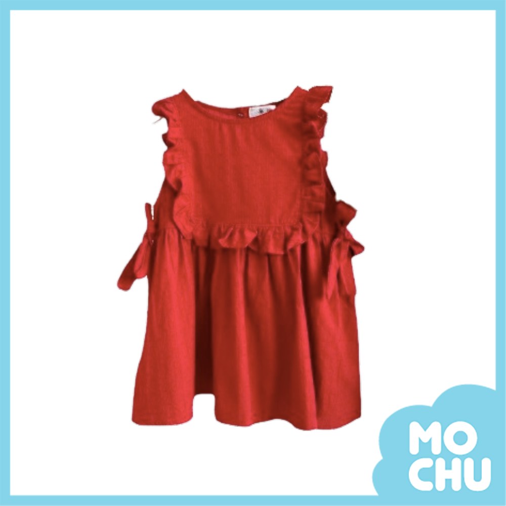 荷葉邊提花連衣裙(三色）