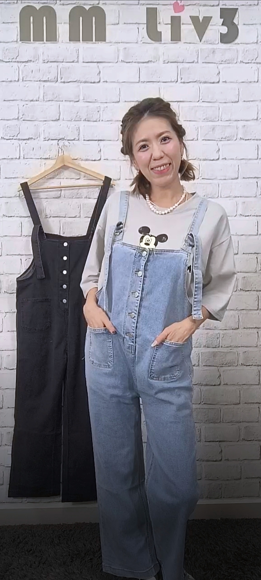 7018 RM209 🇰🇷Made in Korea ➡️韓國_排扣_吊帶牛仔長褲 👉B:cm W:104cm H:106cm👈