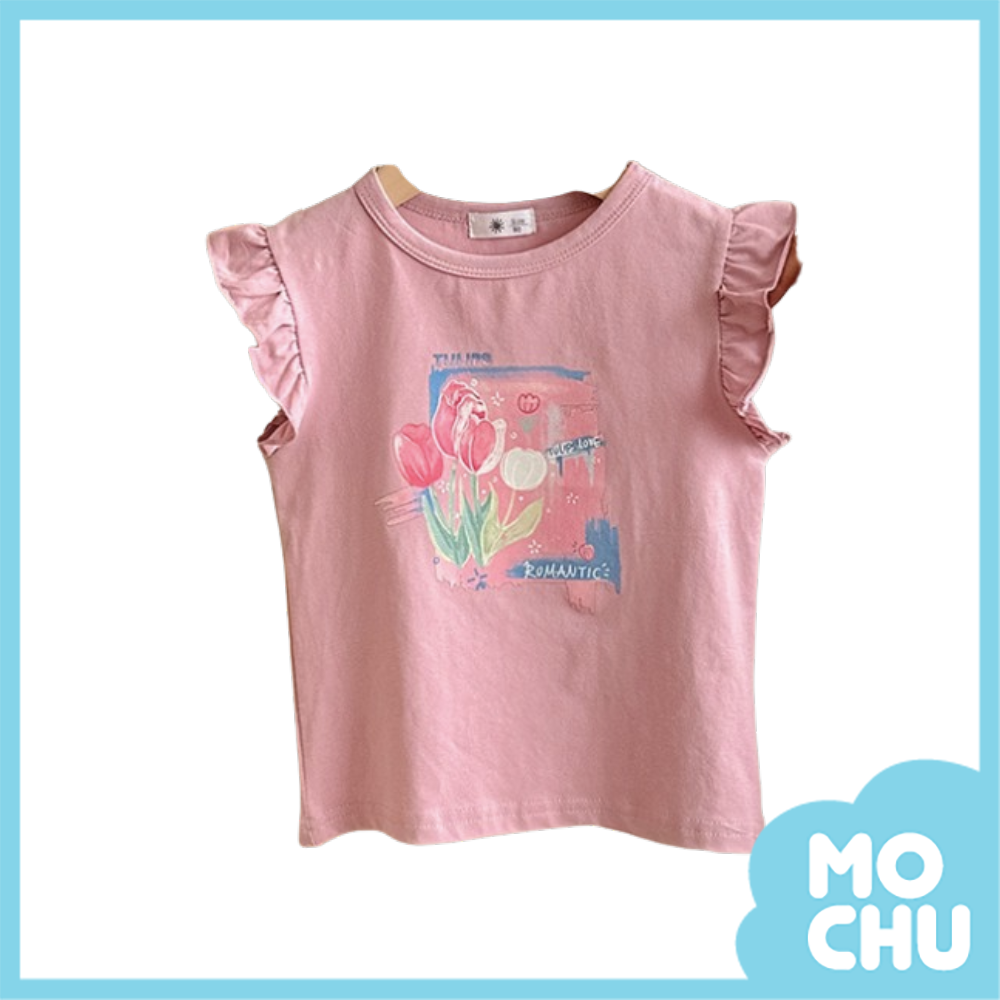 油畫鬱金香飛袖上衣