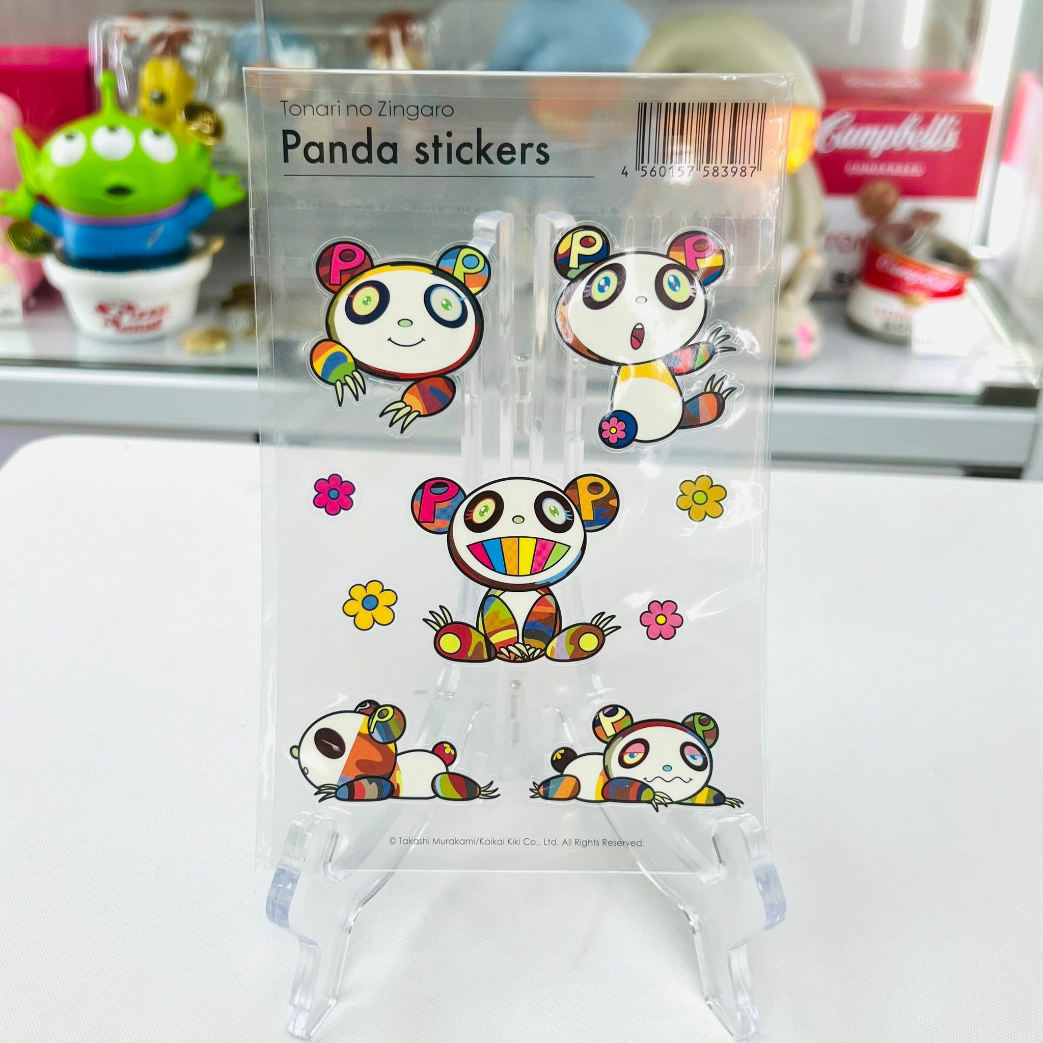 Murakami Clear Flower Stickers - Panda
