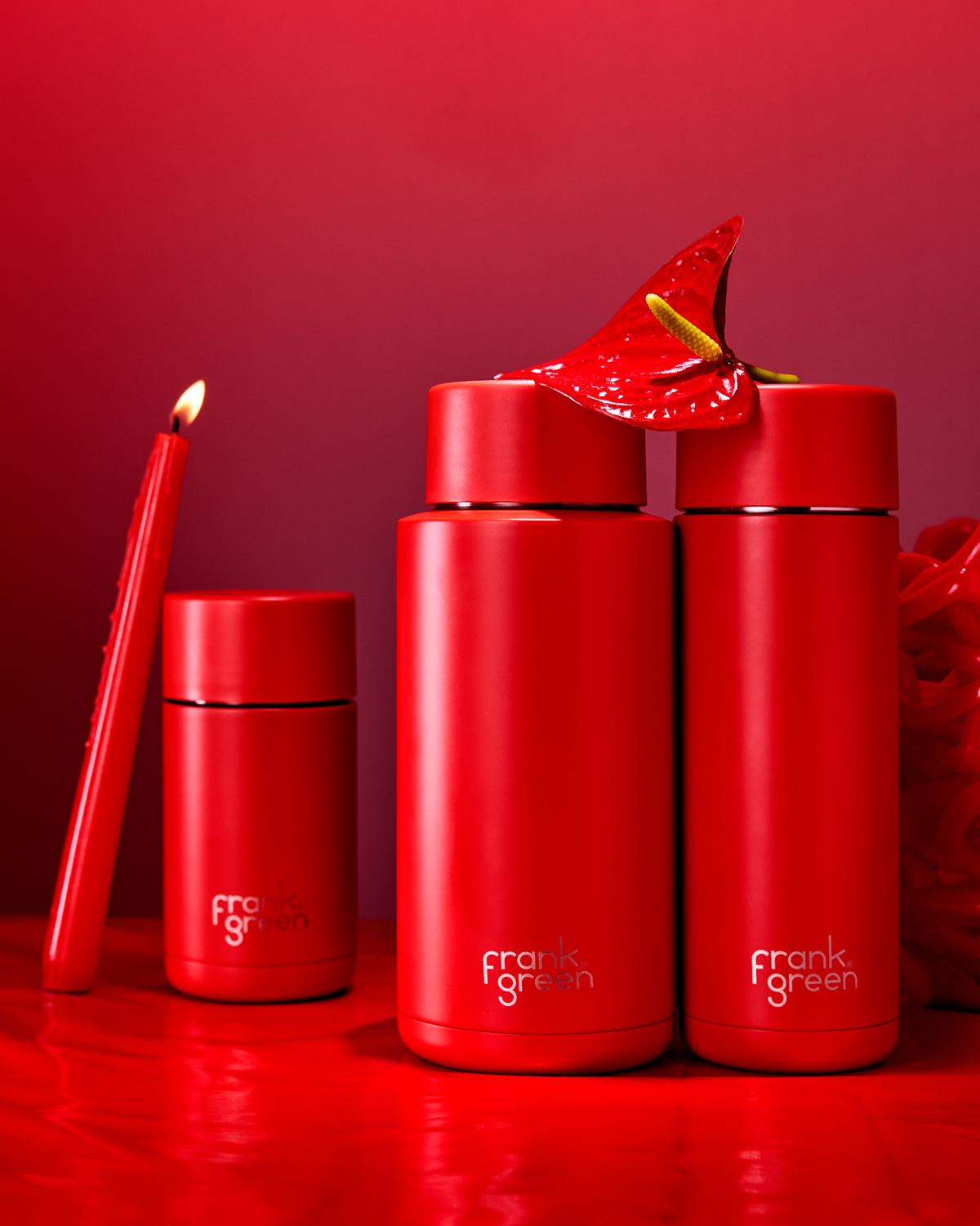 Limited Edition Ceramic Reusable Bottle - Atomic Red - 20oz / 595ml | FRANK GREEN