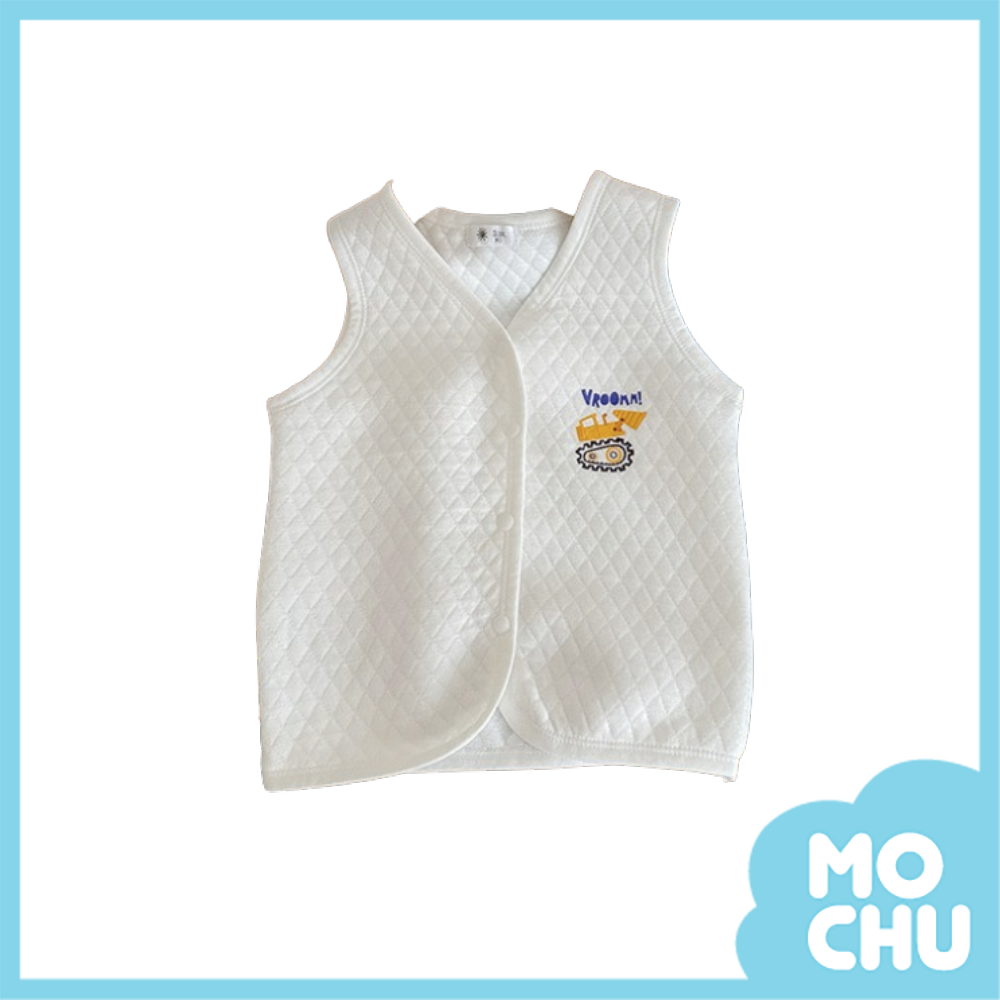 小鏟車菱格開襟背心