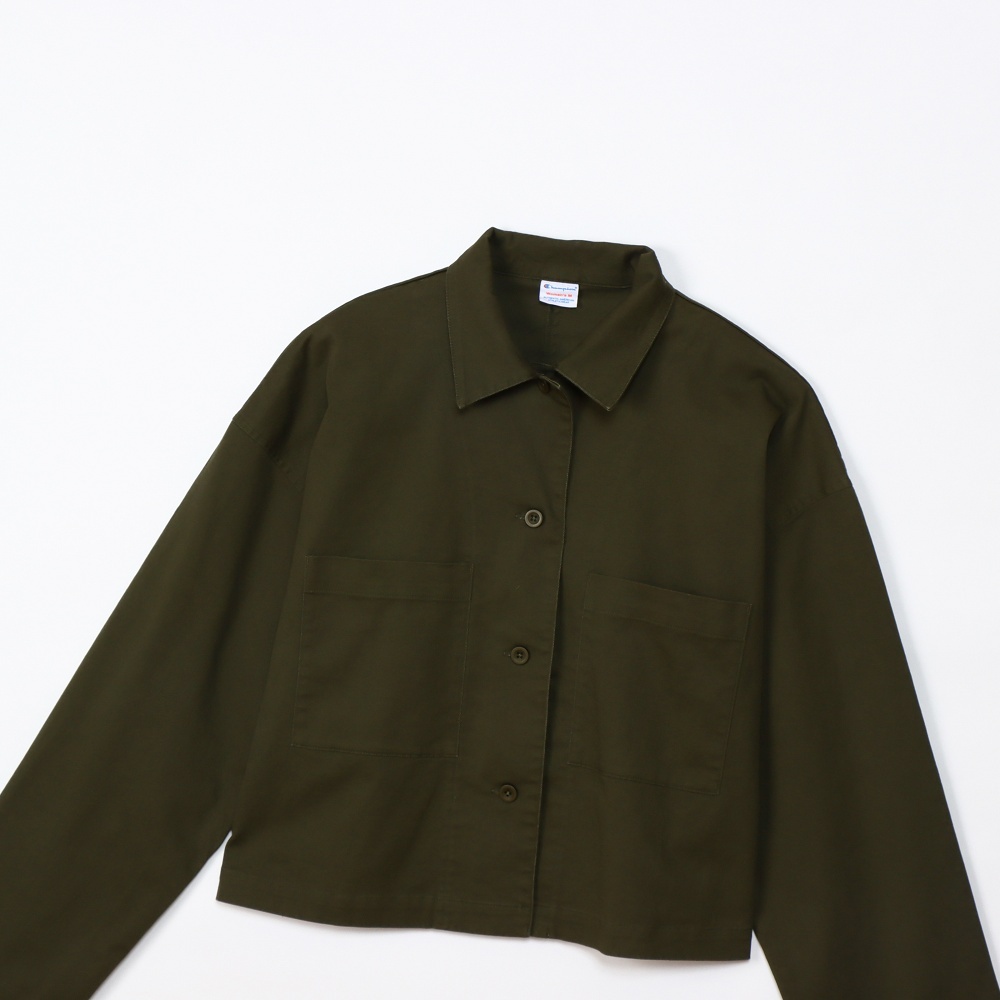 女款 -CASUAL水洗工裝夾克-軍綠（CW-Z602-655）