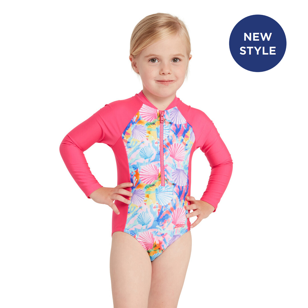 ZOGGS 幼童《五彩蛤世界》長袖連身泳裝