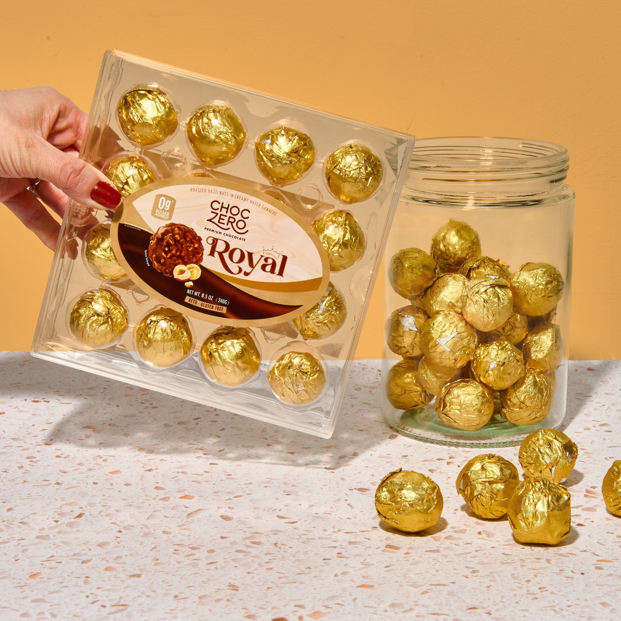 Choczero 低碳榛子夾心朱古力球 1盒16粒 (新包裝) 送禮自用皆宜#低碳金莎