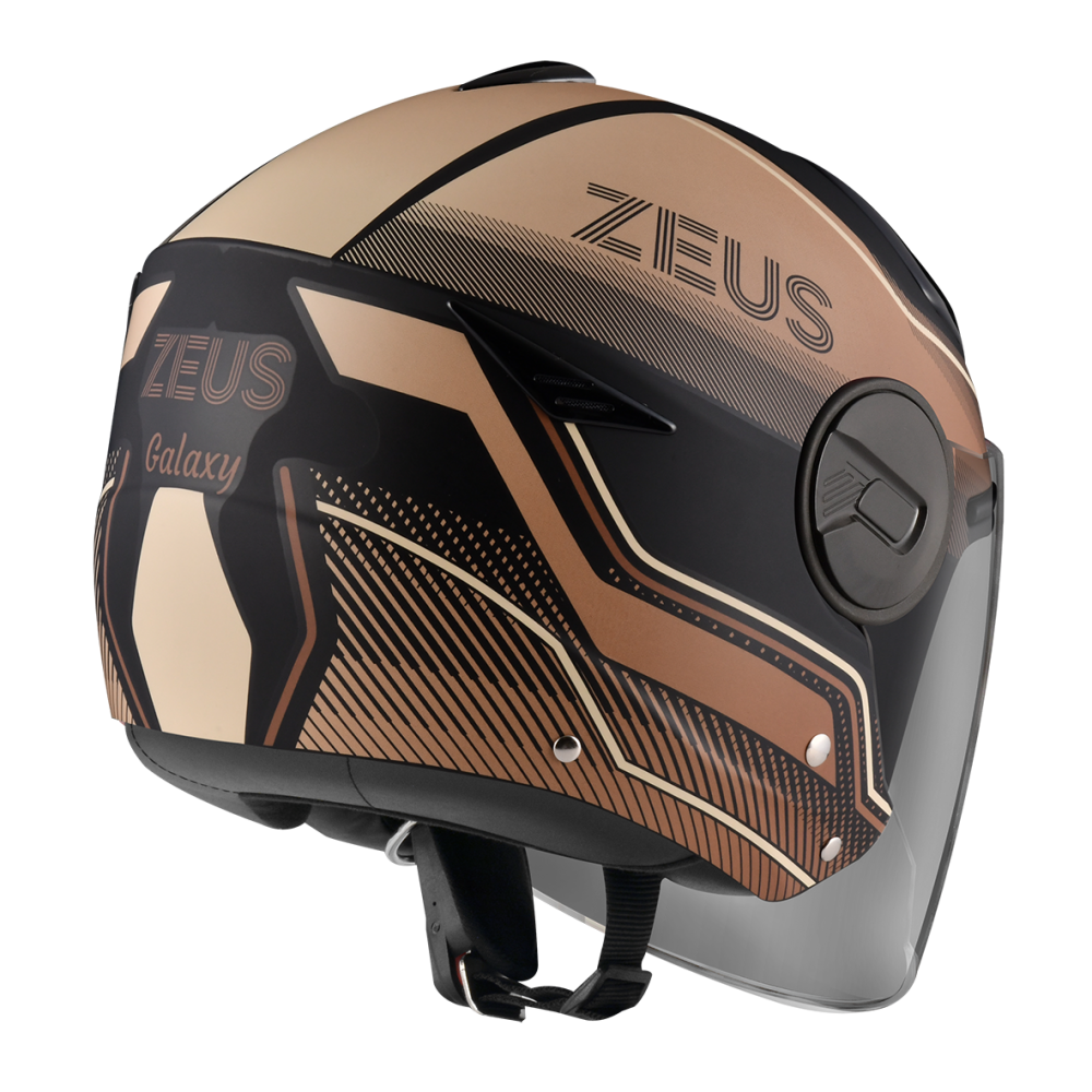 ZEUS ZS-612A 彩繪 AD17 消光黑/咖啡 3/4罩 雙鏡片