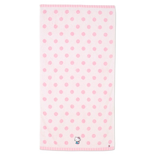 三麗鷗 SANRIO｜HELLO KITTY ｜日製今治純棉浴巾 毛巾 方巾 (水玉點點)