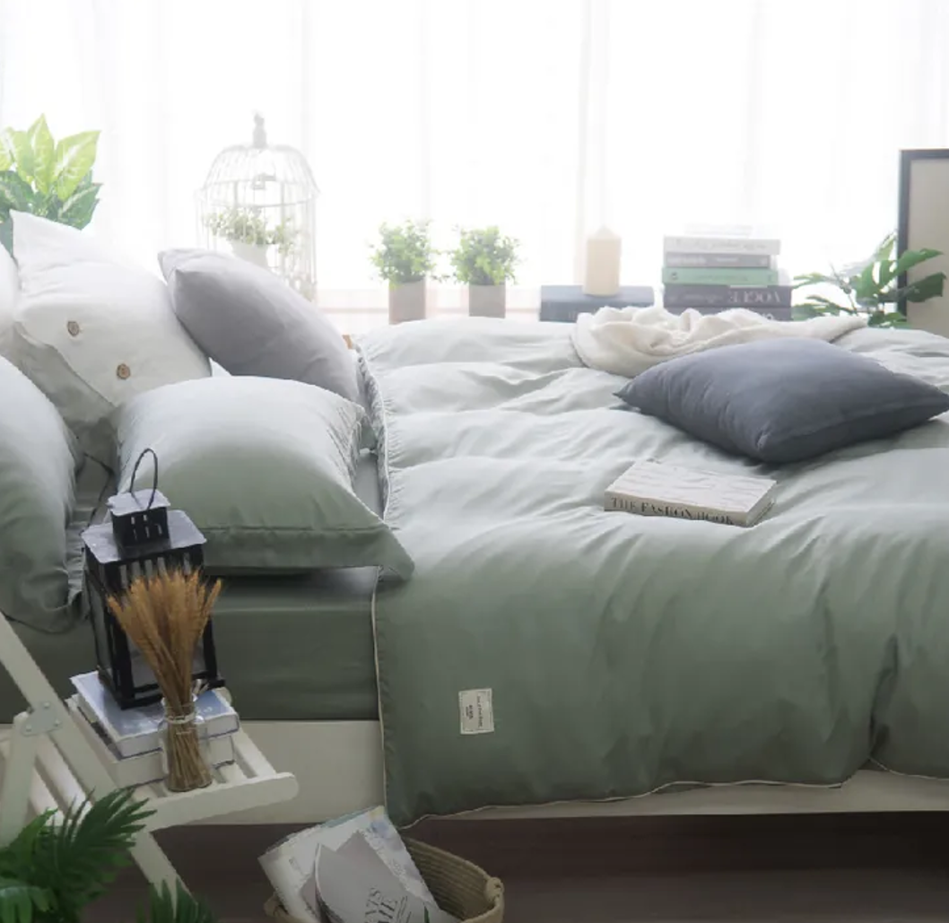 100支天絲兩用被  | 綠豆沙