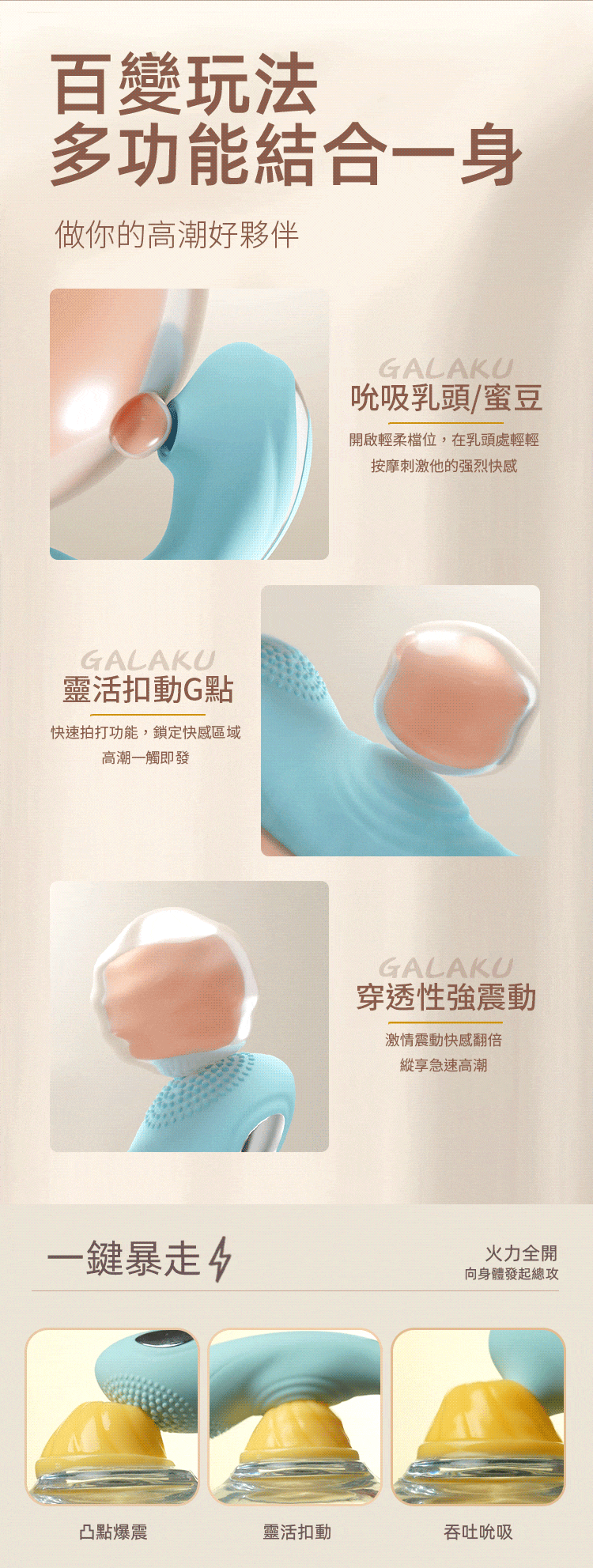 舒芙蕾|吸吮摳動穿戴APP多功能按摩棒