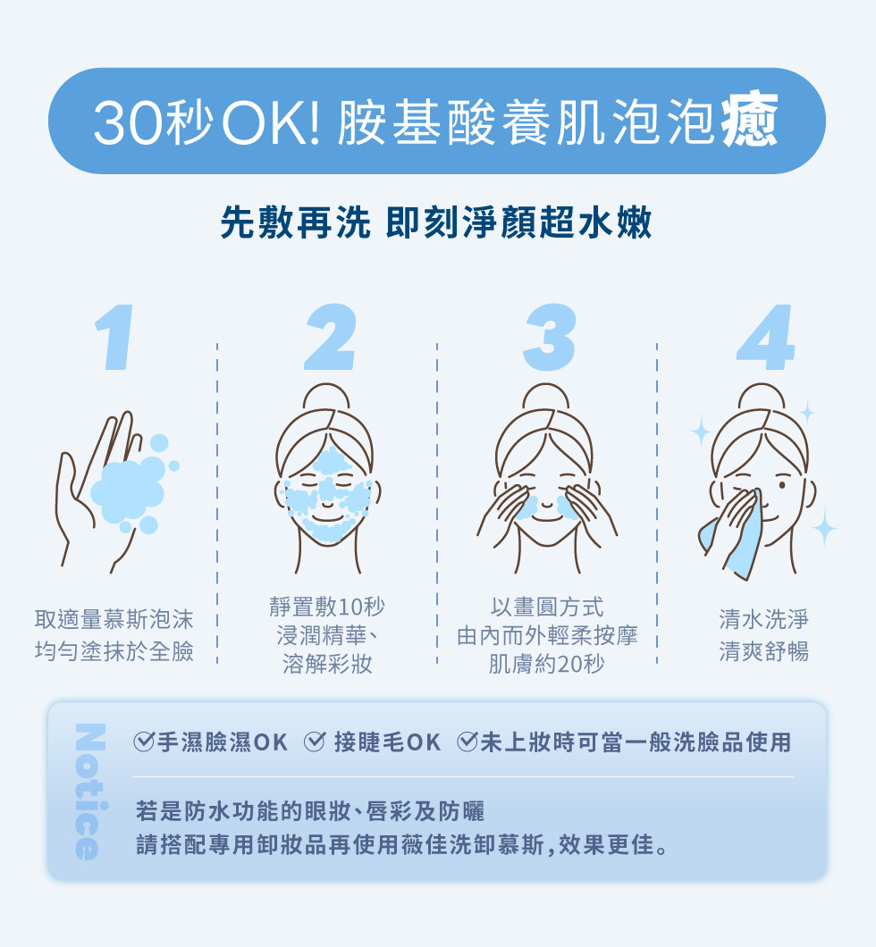 洗臉步驟 體驗胺基酸泡泡癒