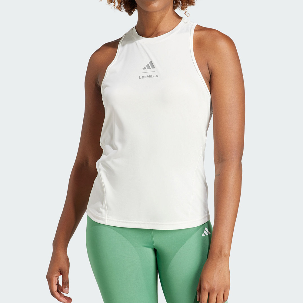 Adidas Les Mills Aeroready 女款 白色 質感 柔軟 吸濕排汗 訓練 運動 背心 IS2361