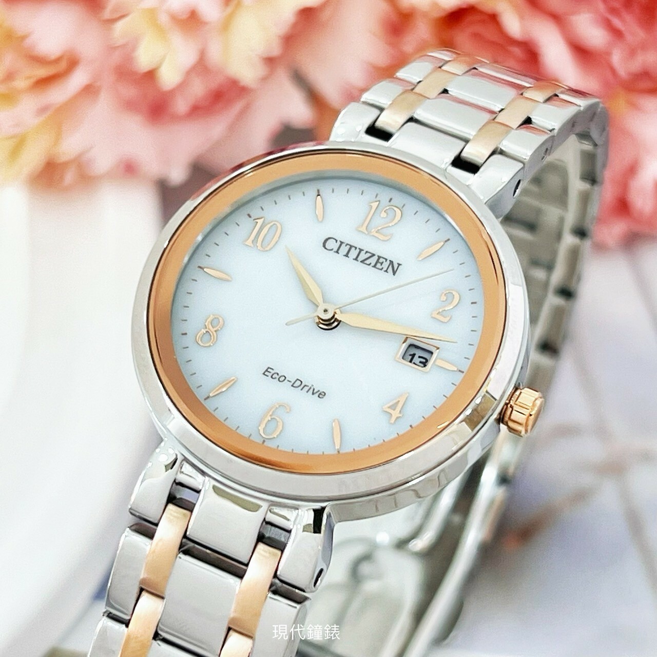 【CITIZEN 星辰】優雅菱格紋光動能女錶EW2696-84A 28.3mm 現代鐘錶