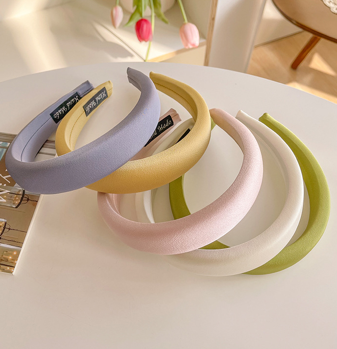 緞面寬邊海綿髮箍