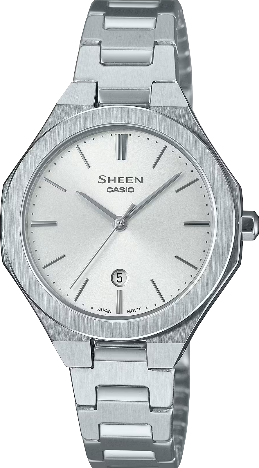 萬年鐘錶 - CASIO  Sheen 系列  經典簡約八角錶殼藍寶石鏡面女錶 SHE-4563D-7A 錶徑31MM