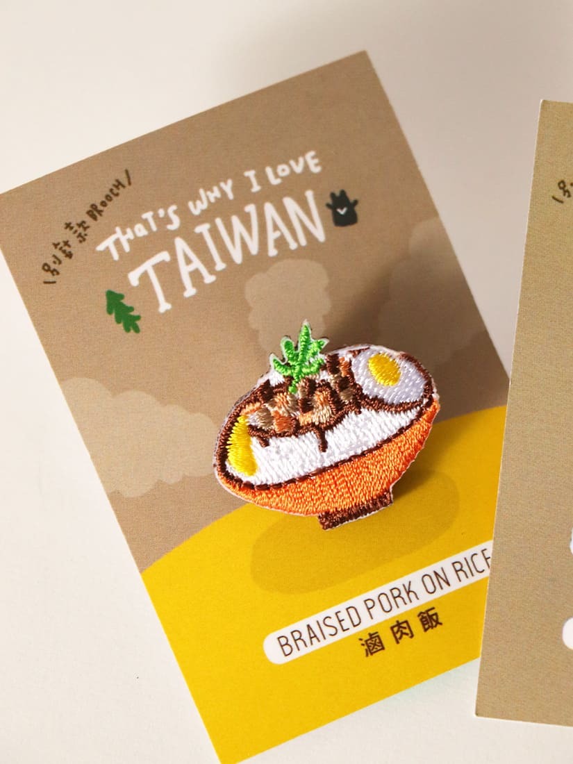 Littdlework】刺繍バッジ – 台湾グルメ（魯肉飯／マンゴーかき氷）|來