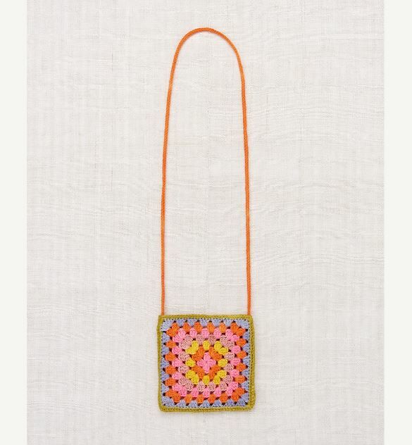 Misha & Puff  彩色方格針織包 Crochet Big Square Bag - Poppy