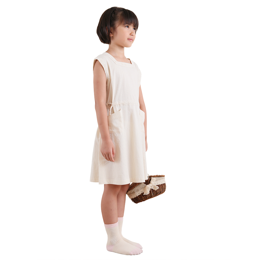 有機棉女童直緹洋裝 | 藍天畫布有機棉