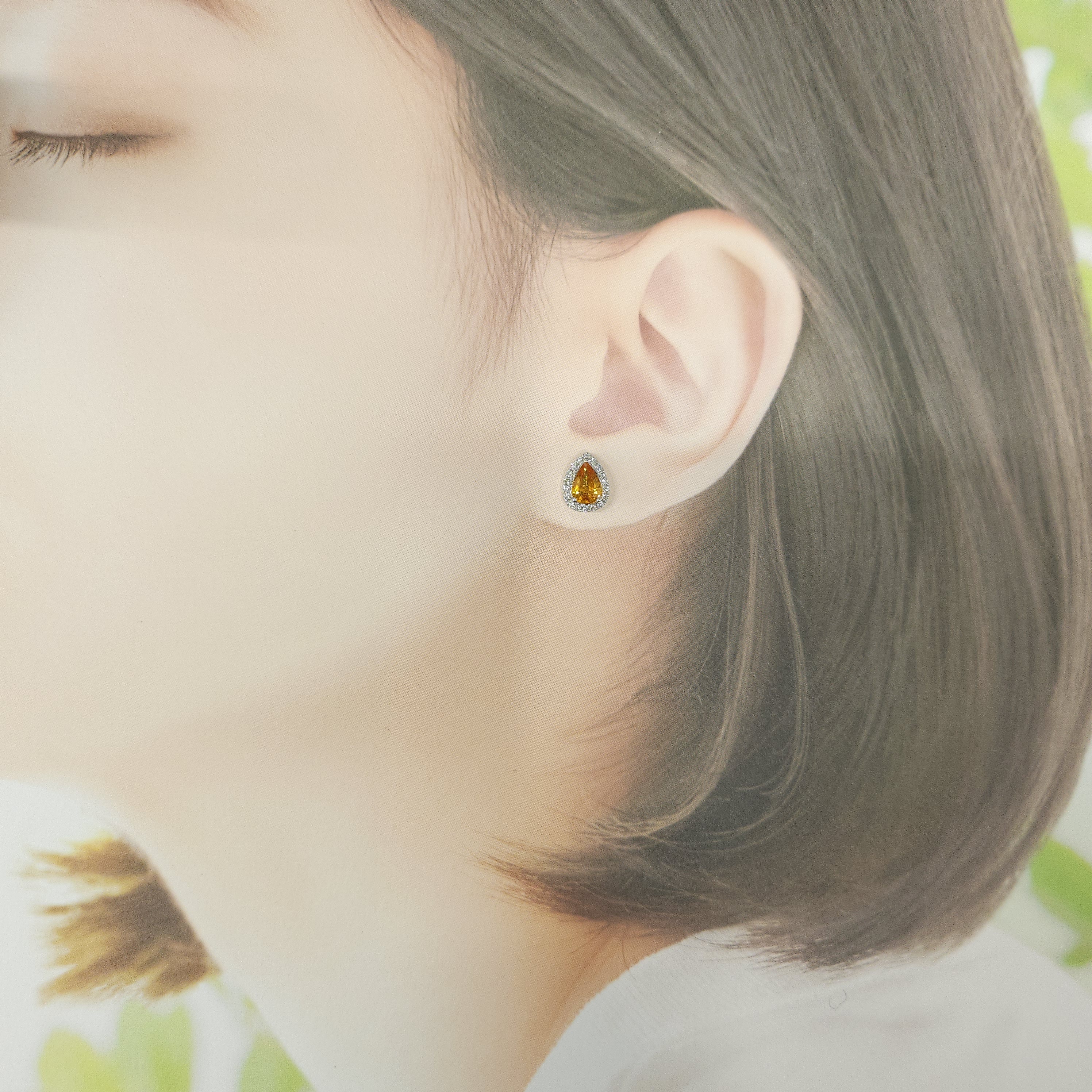 18K White Gold 1.67ct Sapphire and Diamond Earrings