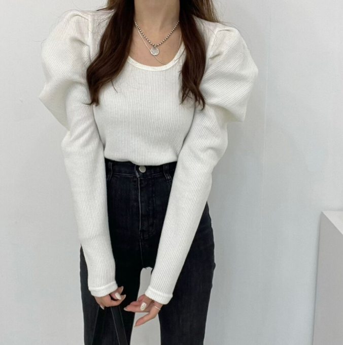 現貨｜宮廷風圓領公主袖長袖上衣