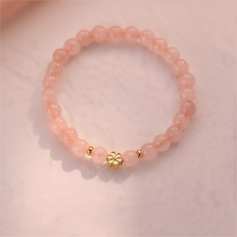 【開花】馬達加斯加產粉水晶桃花水晶手鍊/水晶手串