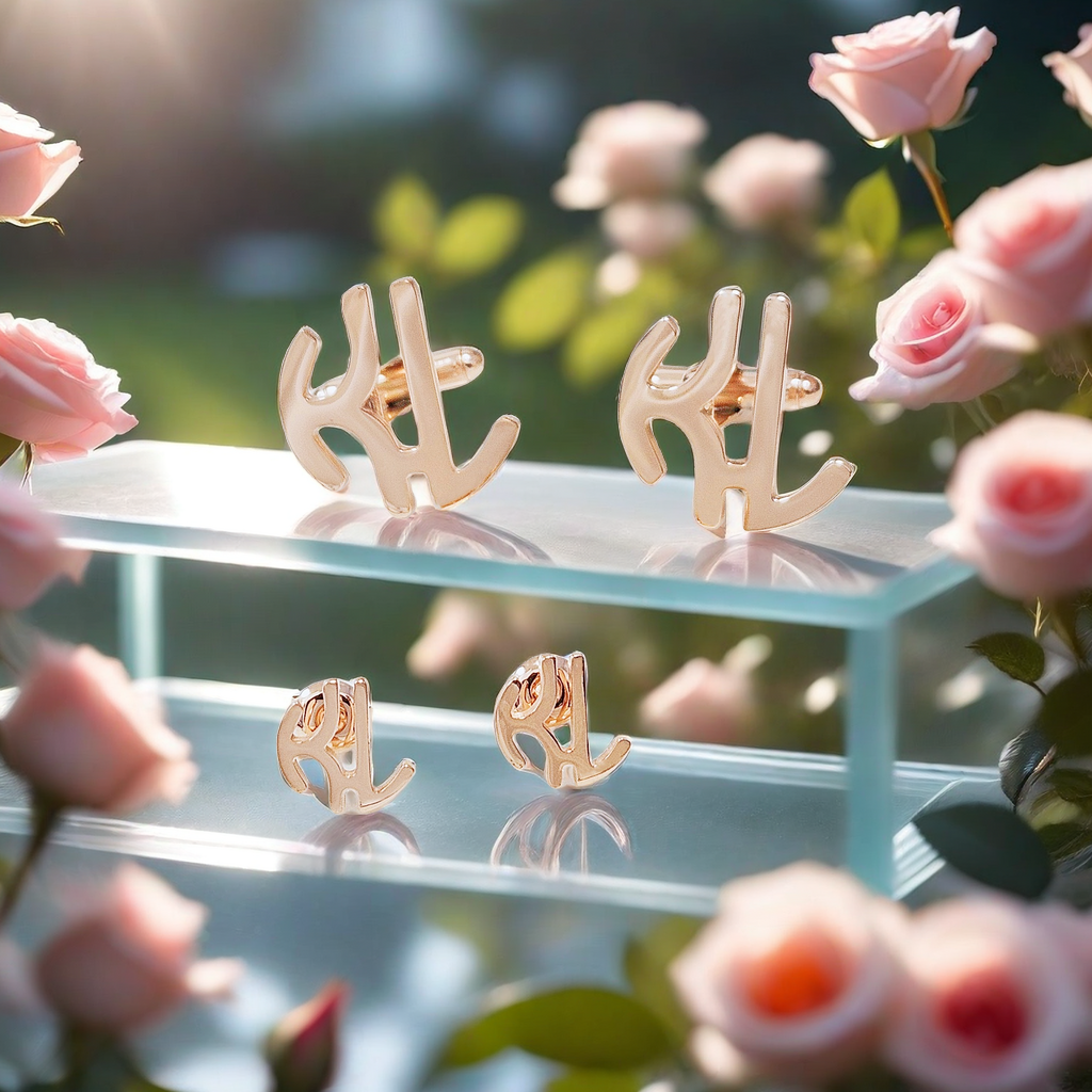 Monogram情侶專屬字母標誌耳環 / 袖口扣