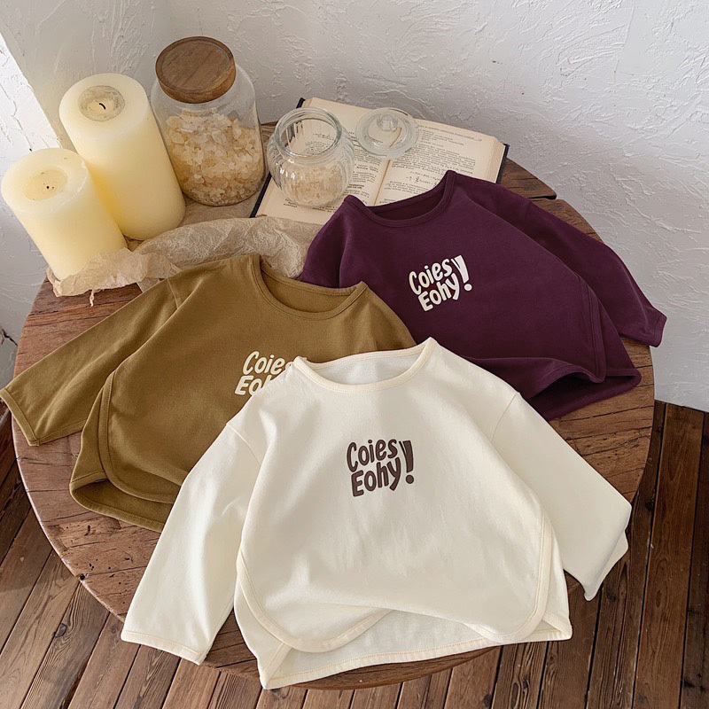 簡約英文字母長袖上衣