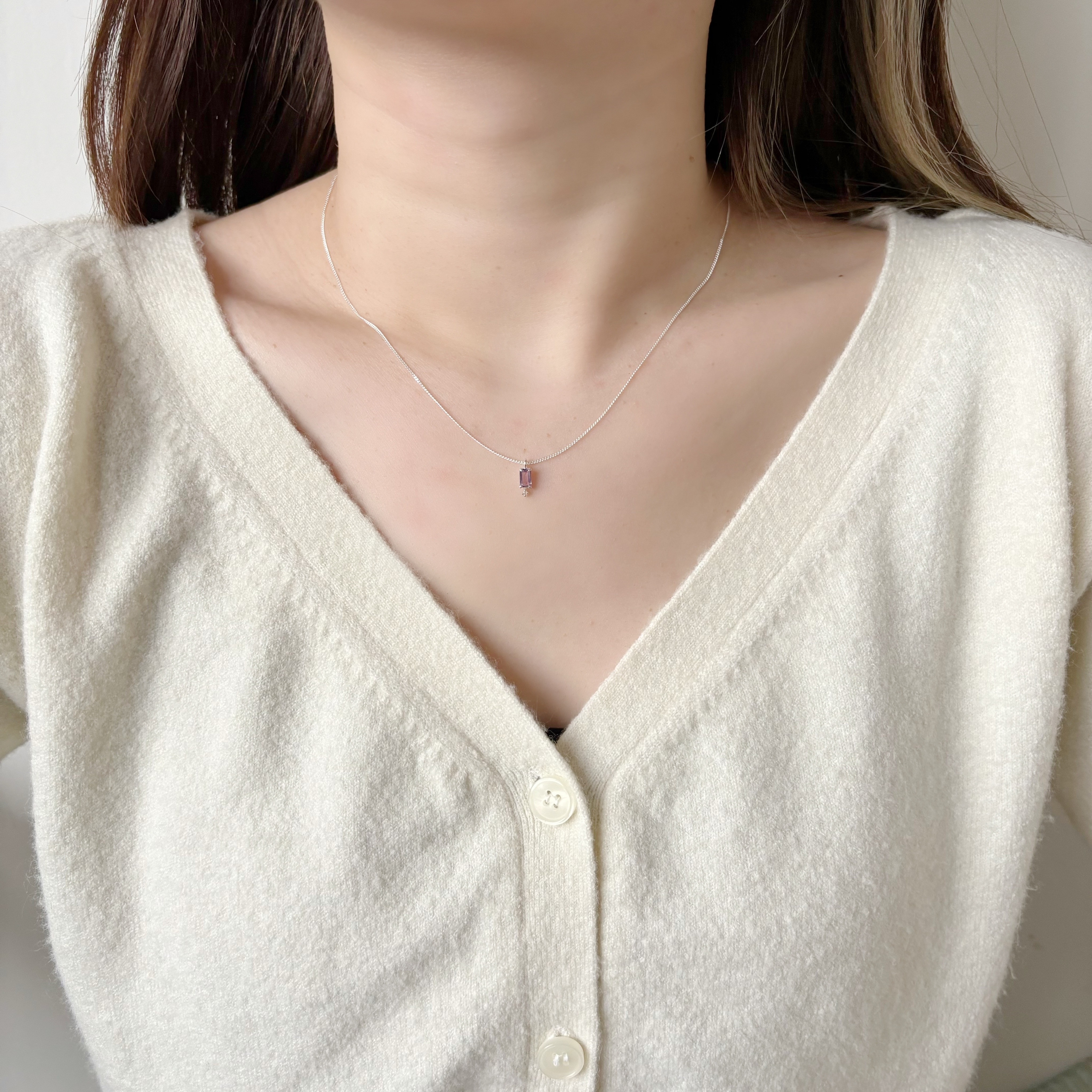 meteor長方紫水晶honey項鍊