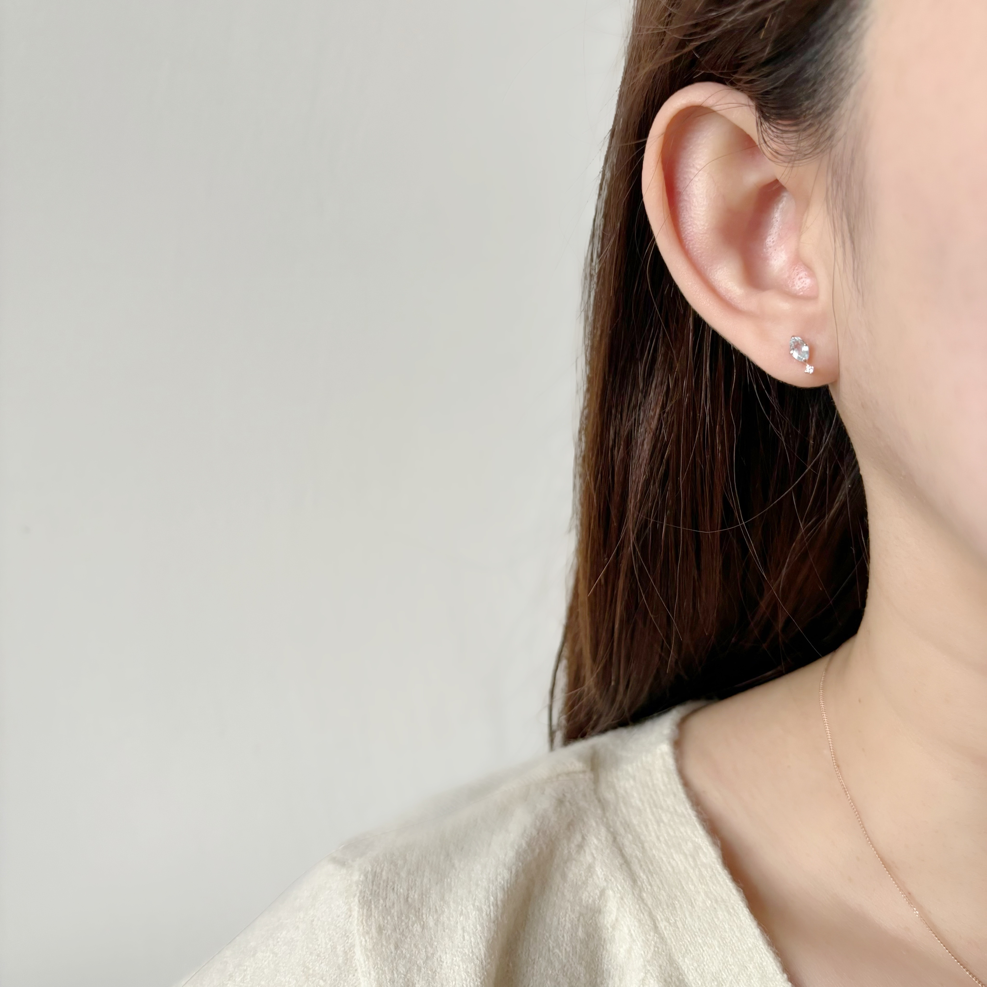 meteor橢圓托帕石耳環