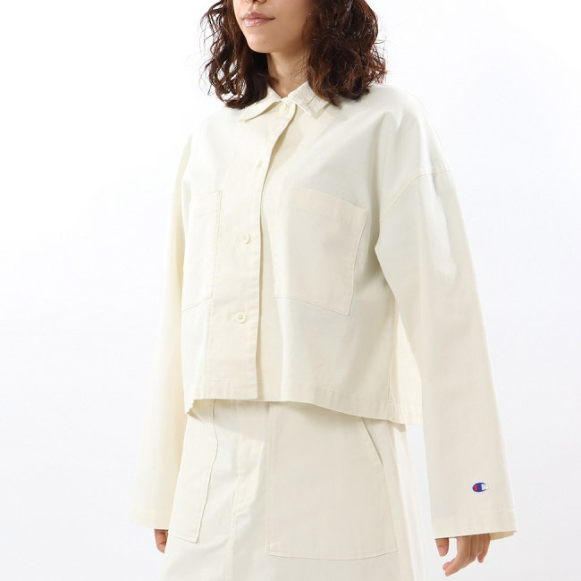 女款- CASUAL 水洗工裝夾克-米色（CW-Z602-815）