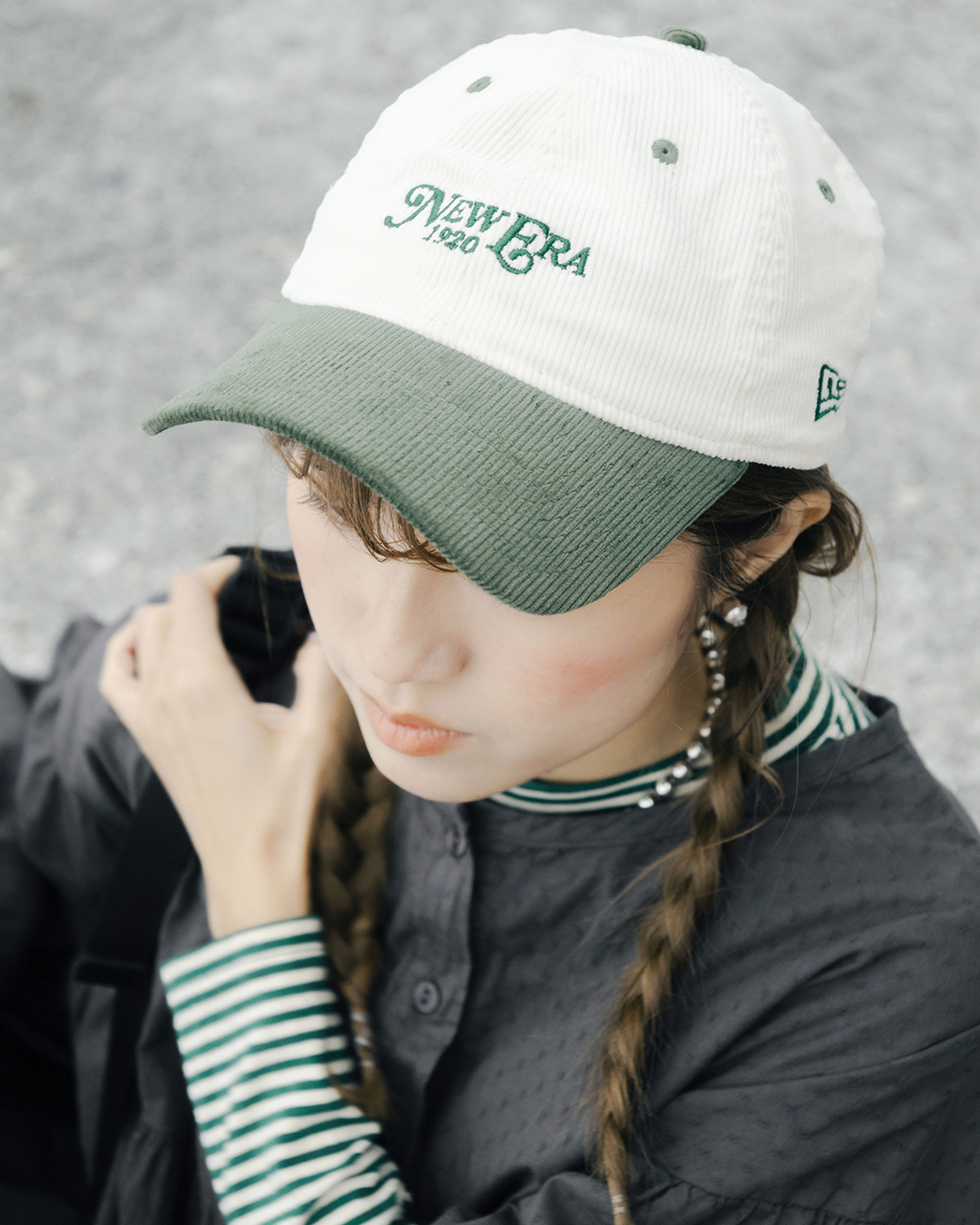 new era logo 拼色燈芯絨棒球帽