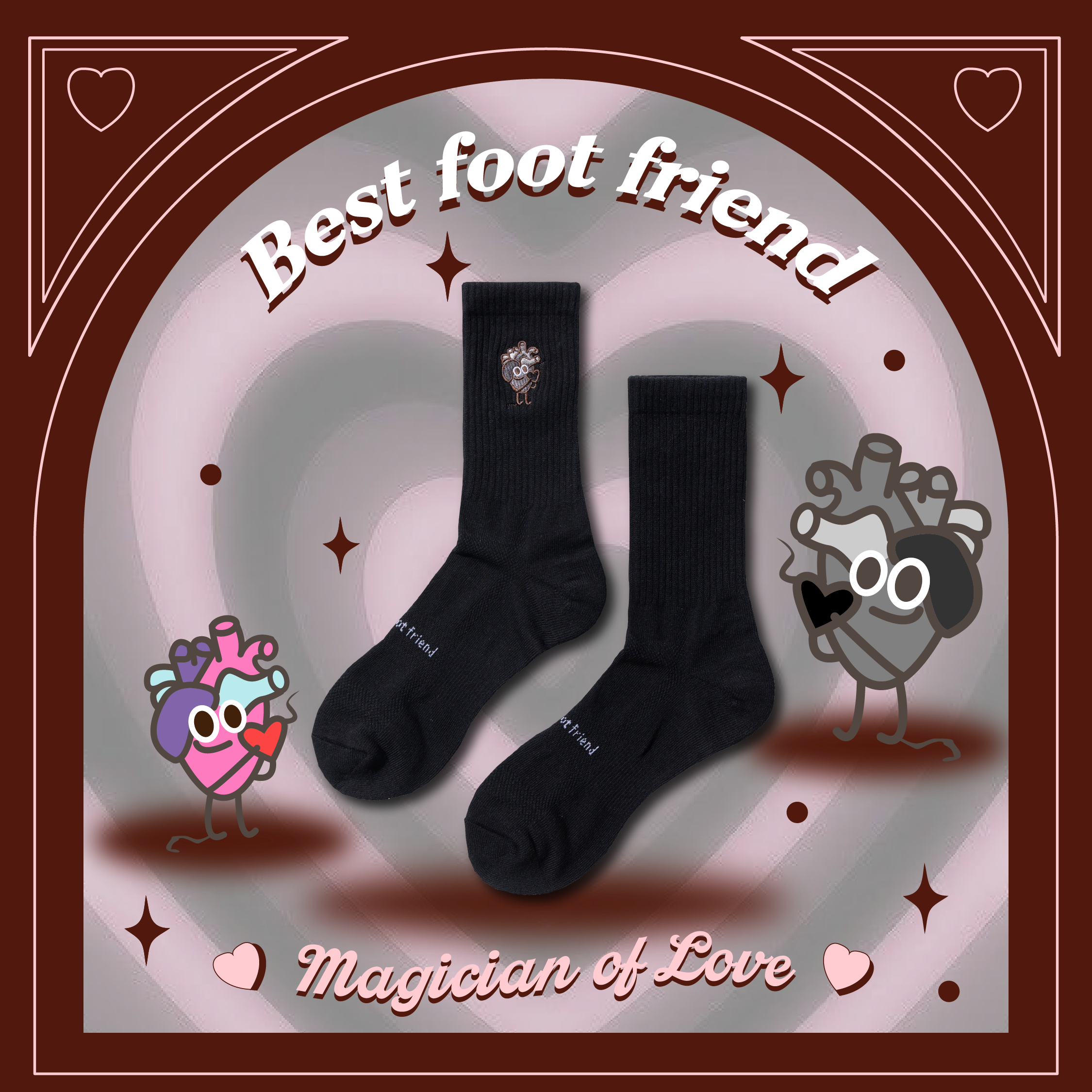 【Focus Store】現貨秒發 BFF Magician of Love 愛情魔法師 長襪 黑白兩色 BF24002