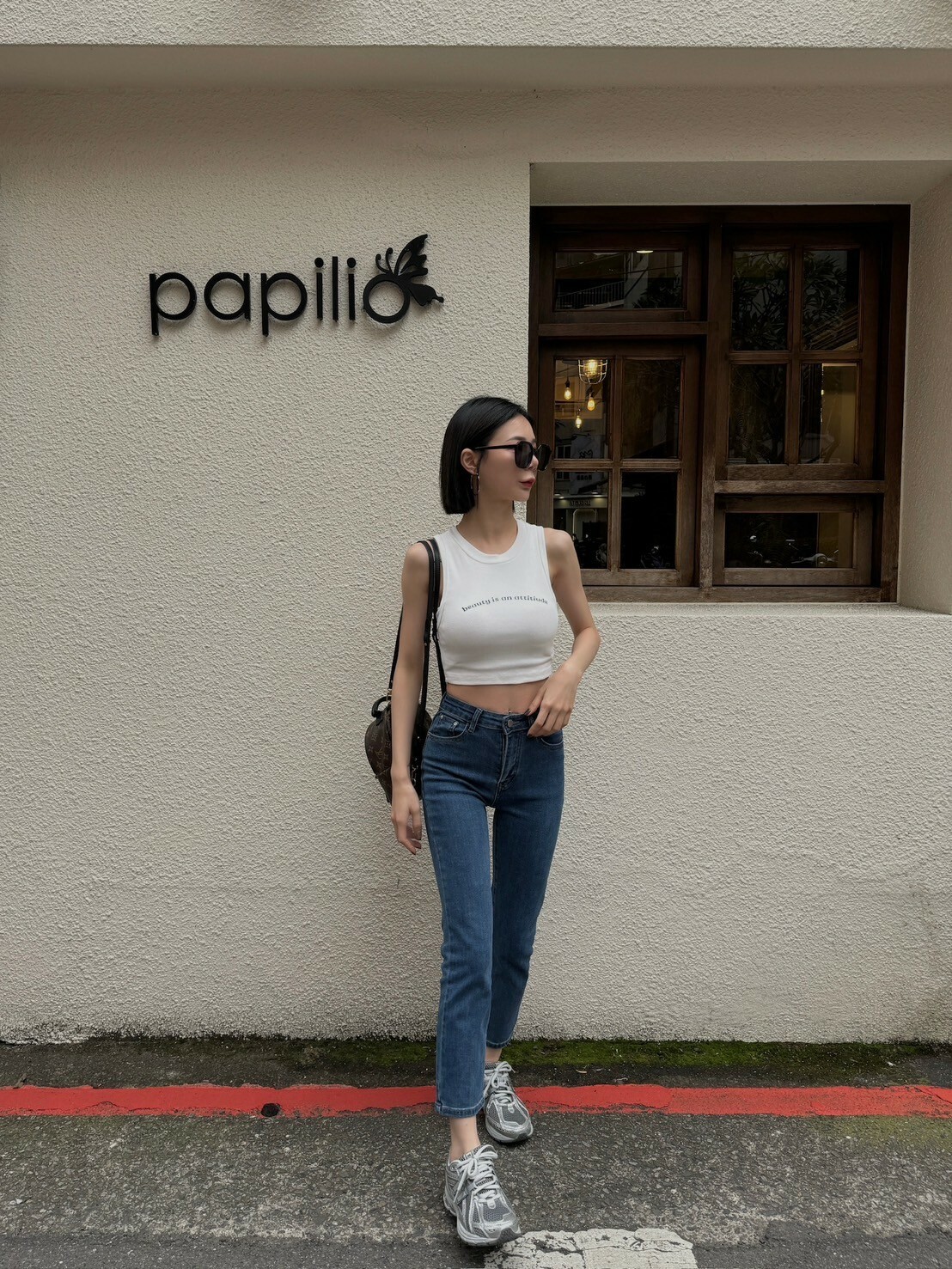 激瘦!深藍直筒窄管九分褲