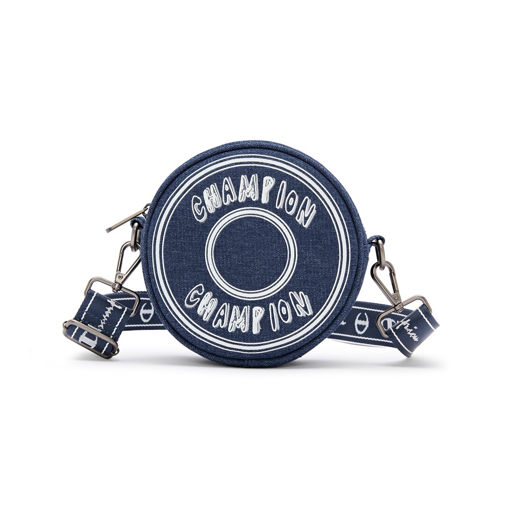 質感帆布圓餅包(深藍)