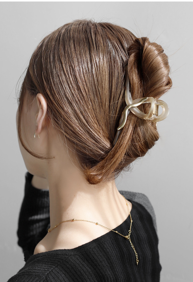 [現貨優惠] 人氣款ANEMONE 精緻金屬設計髮夾 象牙白