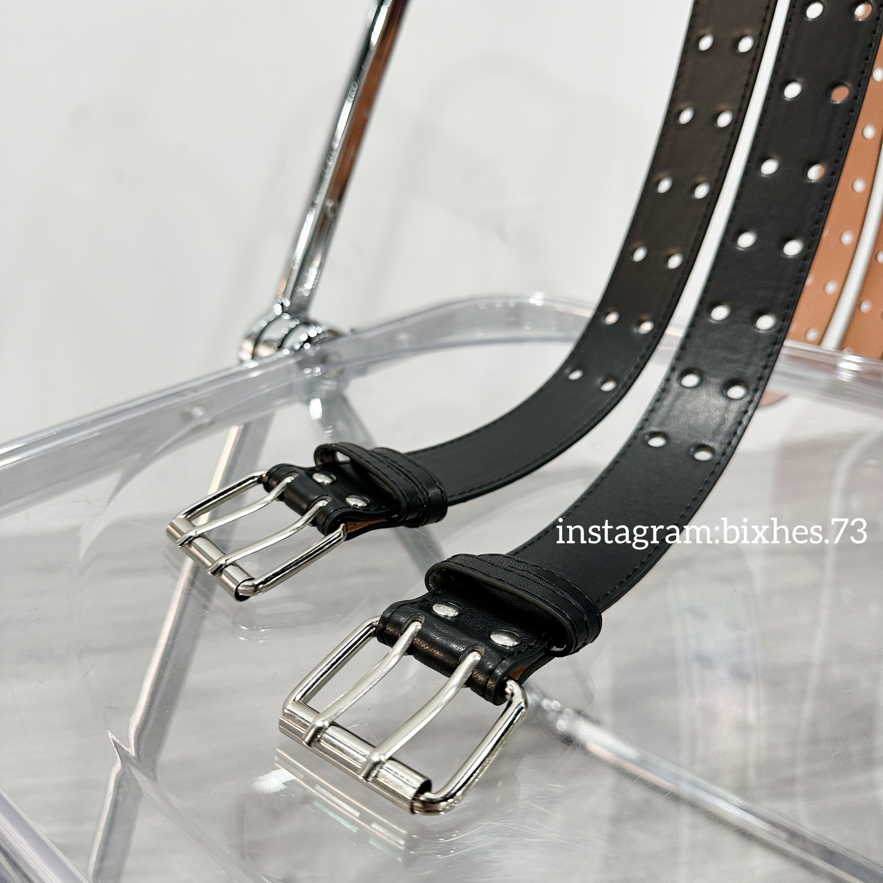 雙孔方頭皮帶(P00016)