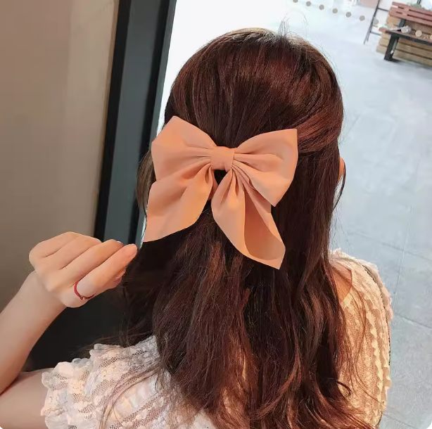 [2 FOR RM10] Medium-sized Simple Solid Color Bow Ribbon Hair Clip