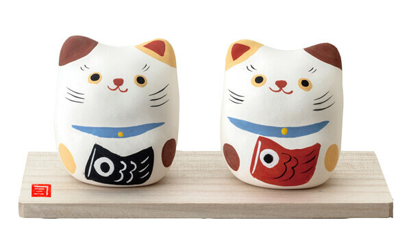 日本陶瓷幸福貓貓擺設 (日本製)