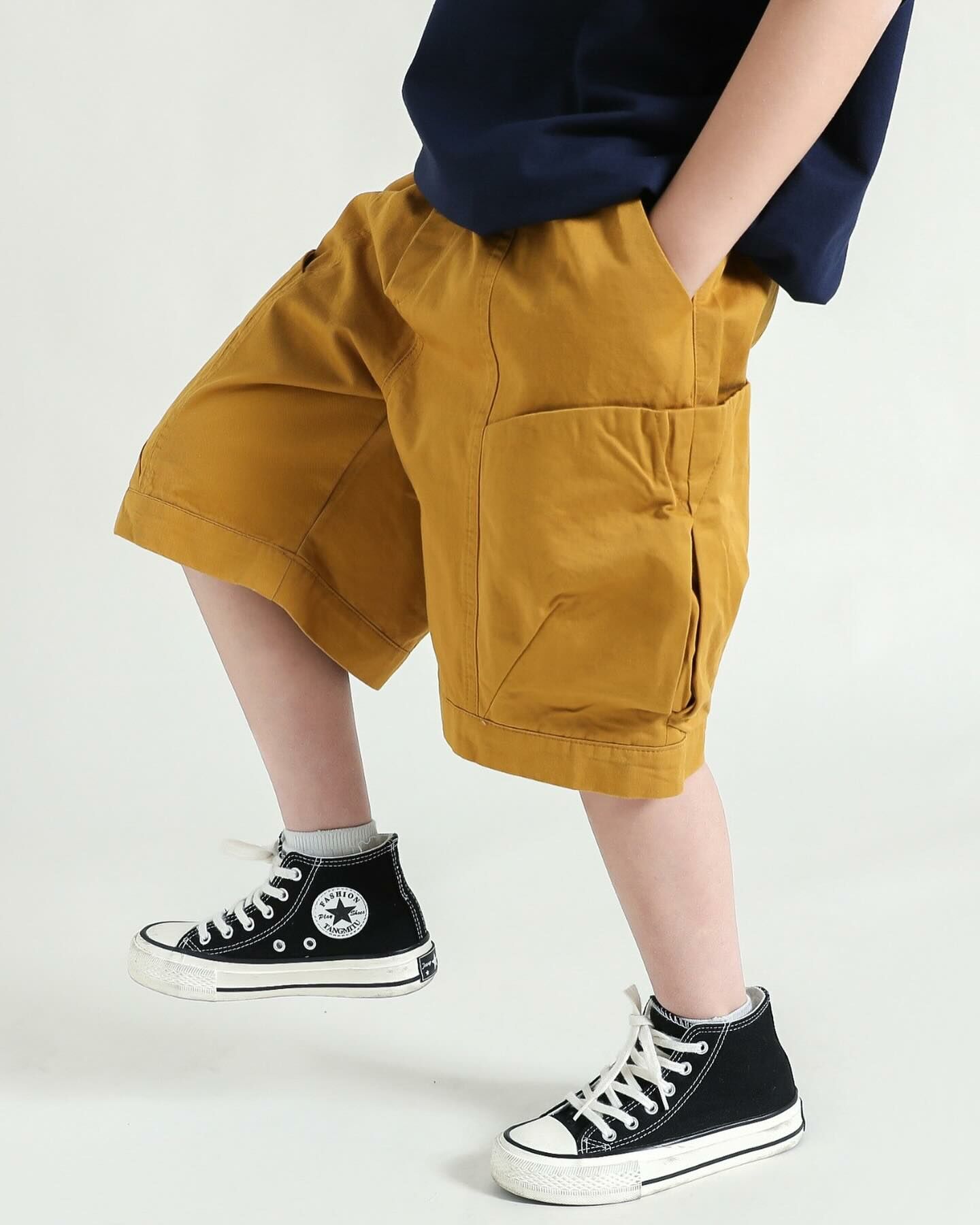 日系大口袋五分褲