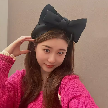Vintage Style Fabric Solid Color Big Bow Headband