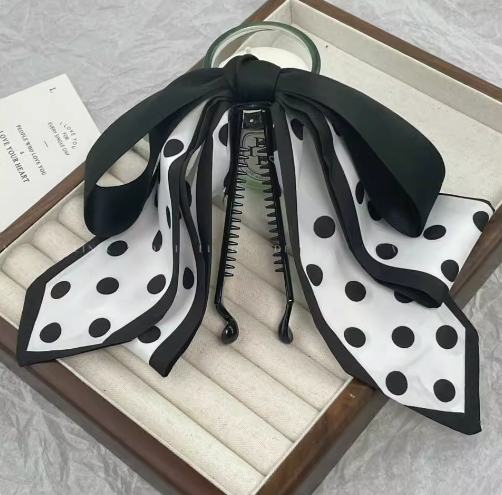 [2 FOR RM10] High-End Silk Scarf Bowknot Ribbon Banana Clip