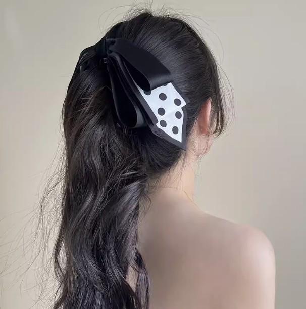 [2 FOR RM10] High-End Silk Scarf Bowknot Ribbon Banana Clip