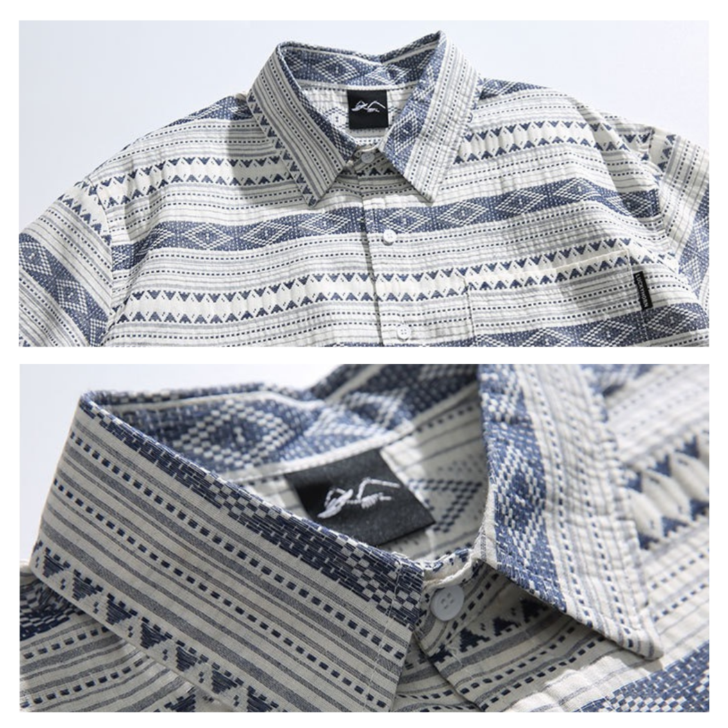 春夏民族風短袖襯衫