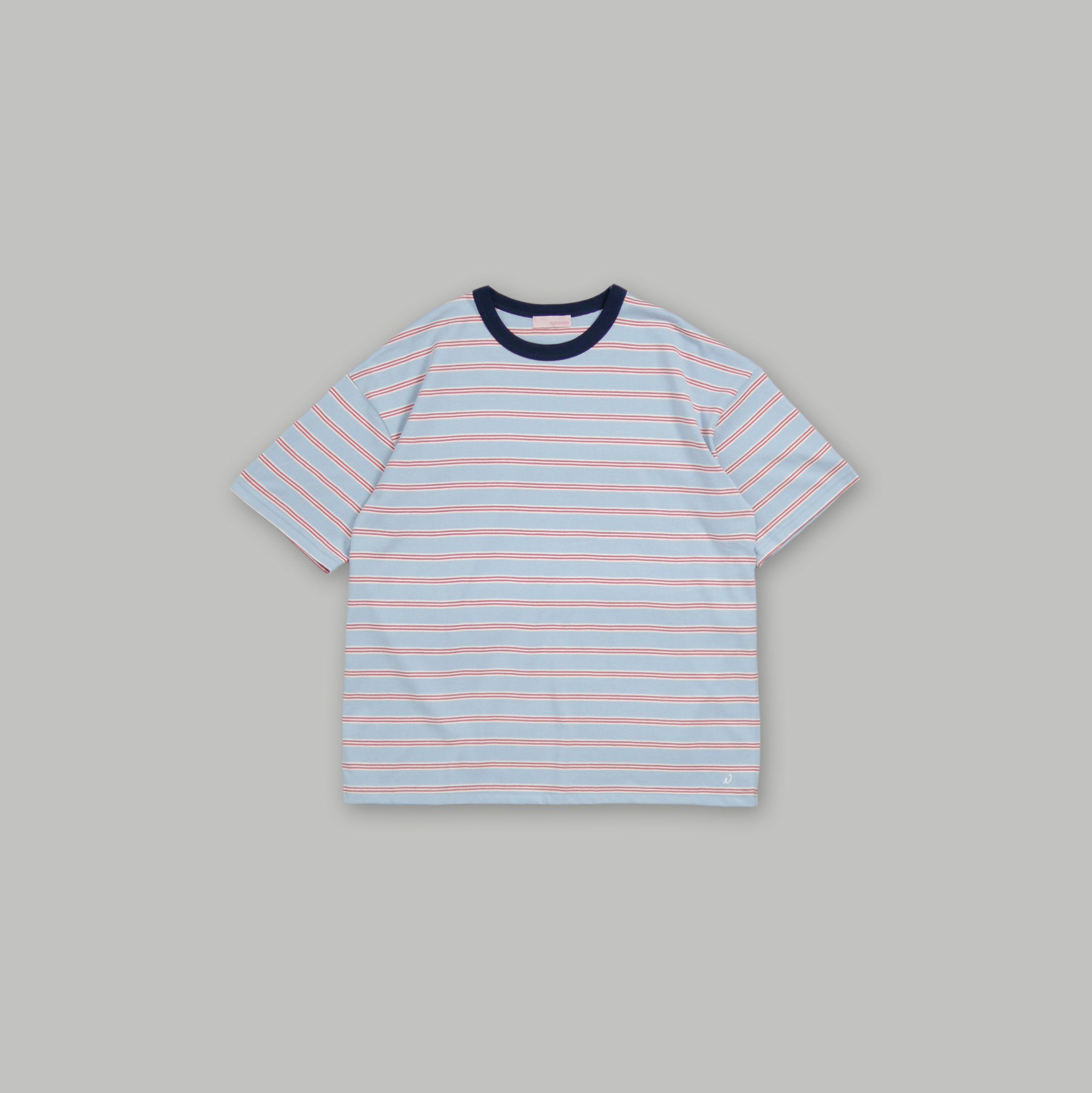 J.P.L. 滾邊領半袖橫紋棉 Tee ╭ 2色 ╮