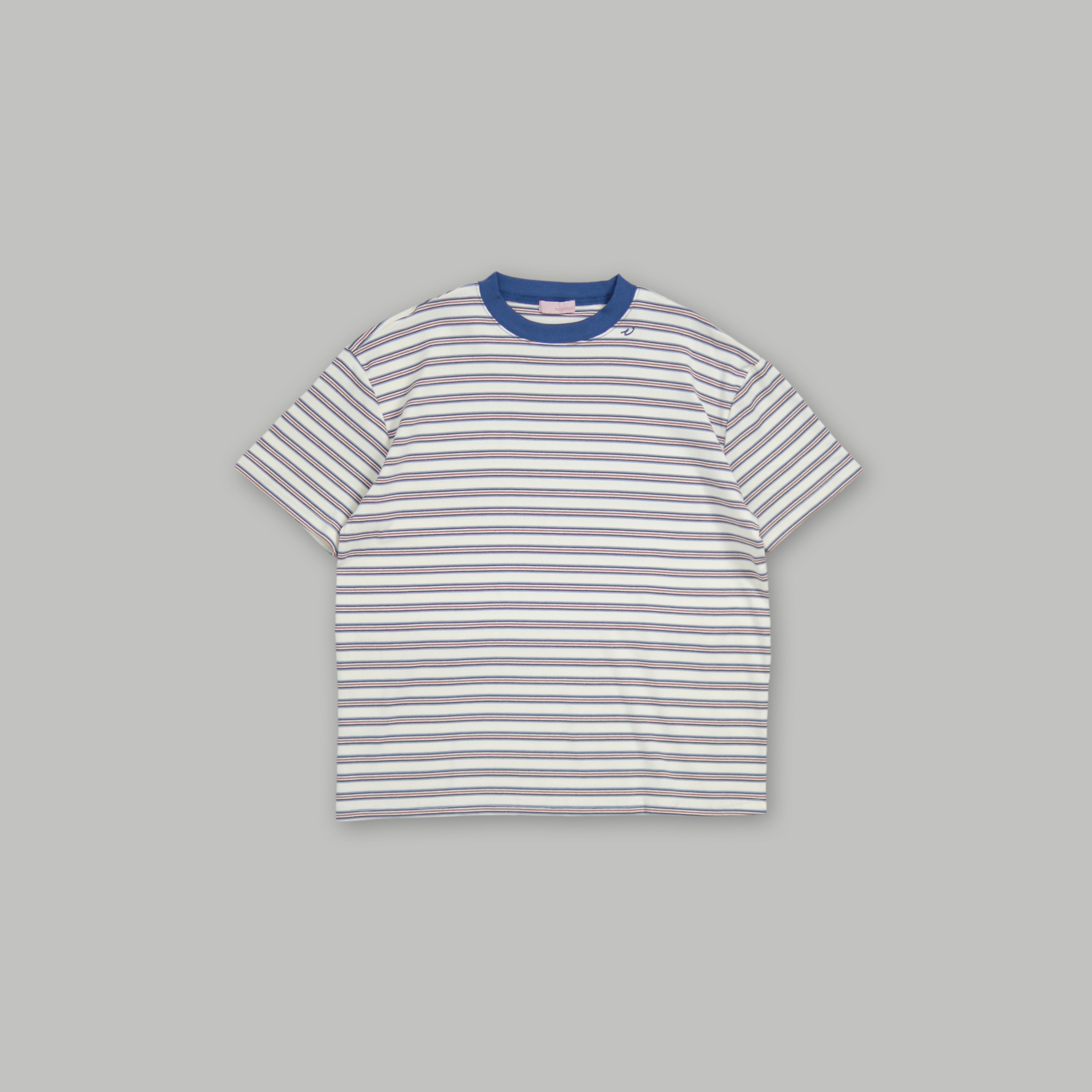 J.P.L. 滾邊羅紋領半袖橫紋棉 Tee ╭ 3色 ╮