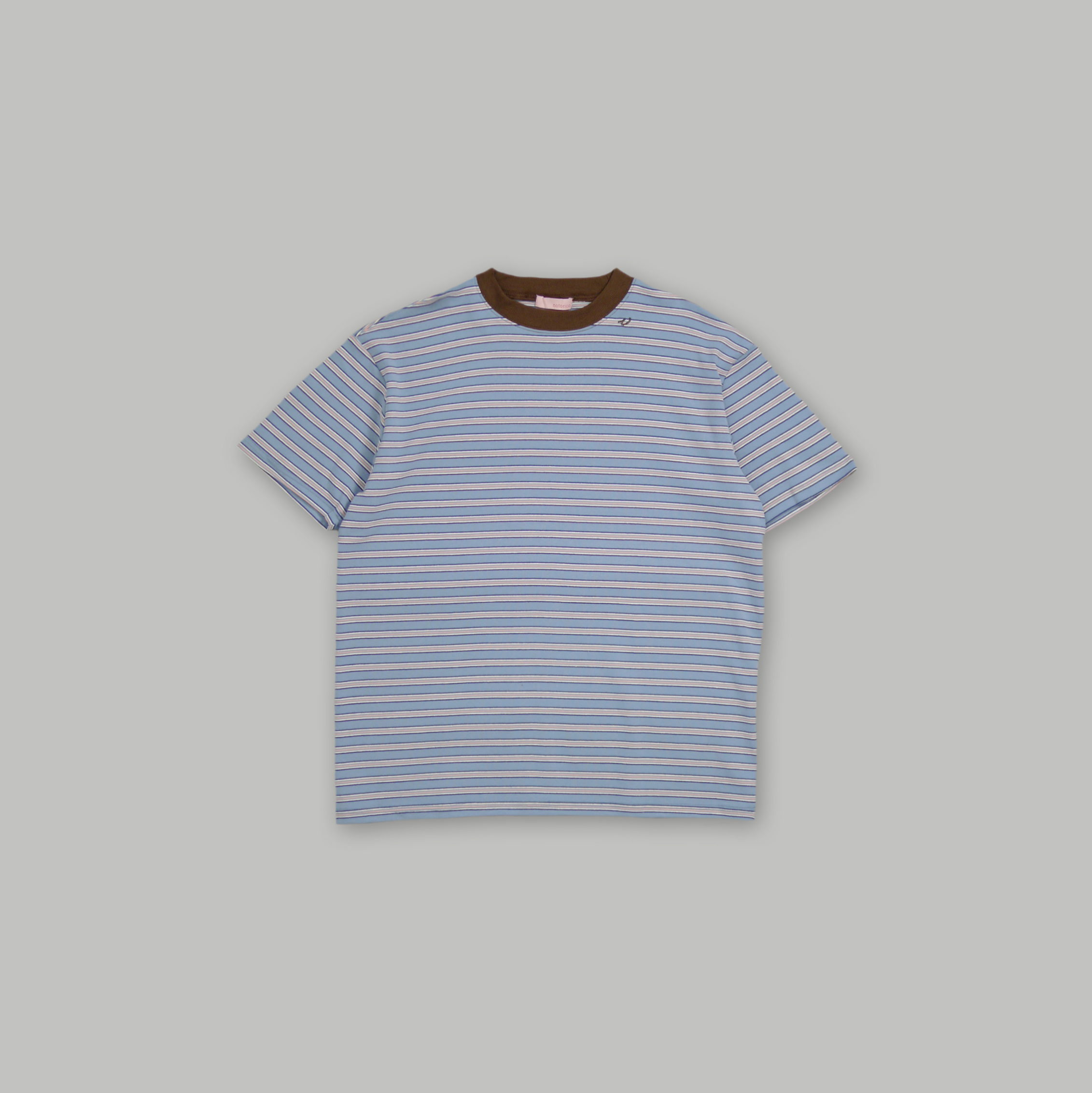 J.P.L. 滾邊羅紋領半袖橫紋棉 Tee ╭ 3色 ╮