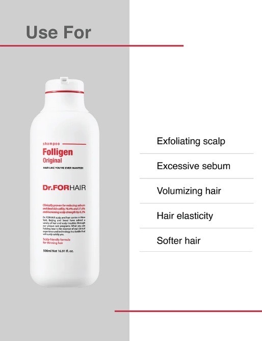 《Olive Young連線》Dr.FORHAIR  Folligen Silk Shampoo 750mL Special Set +100ml*2+30ml