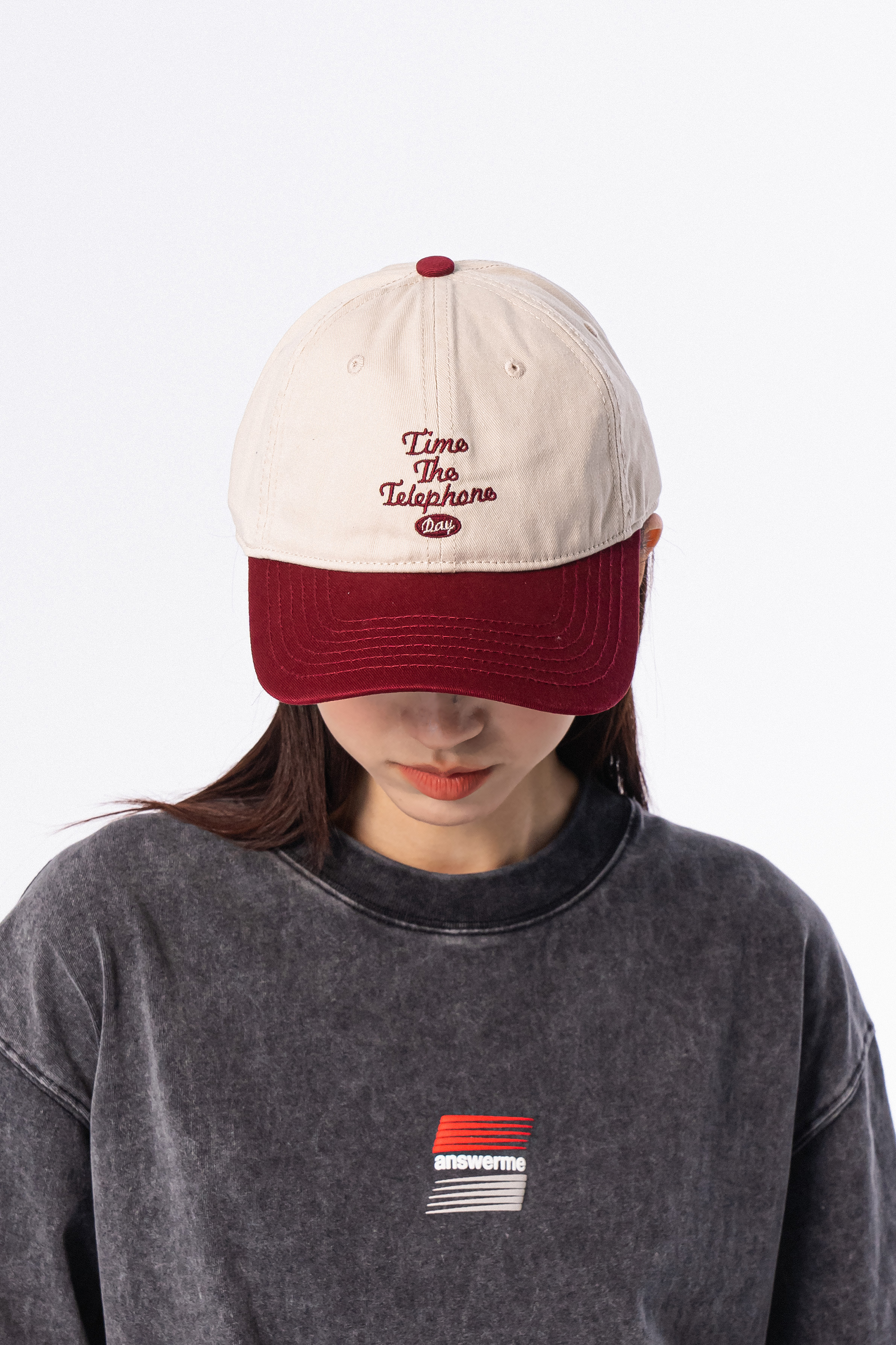 復古拚色字母鴨舌帽