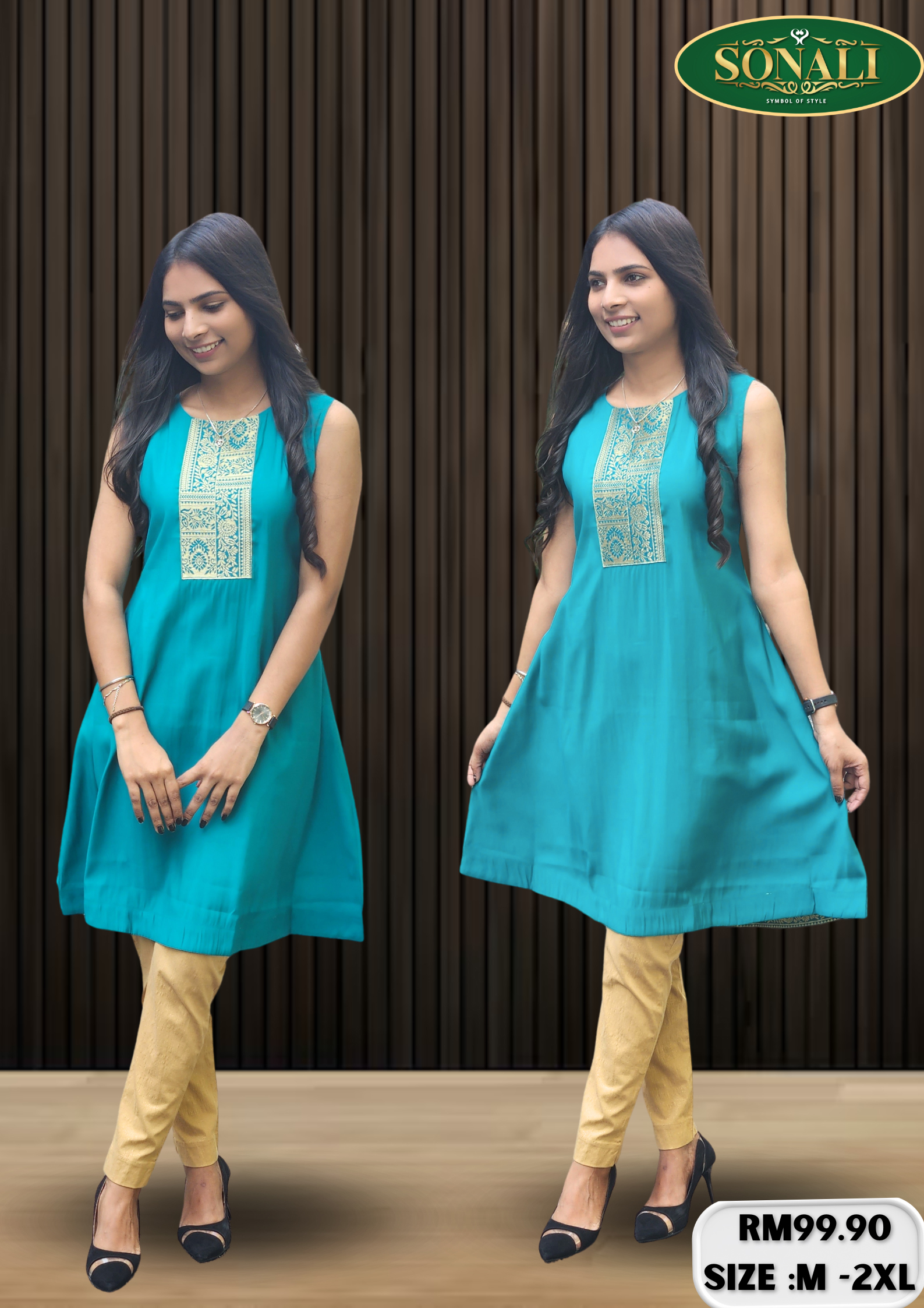 Sonali Premier Quality Women's Kurti Indian Tradition Women's Top - LJE135