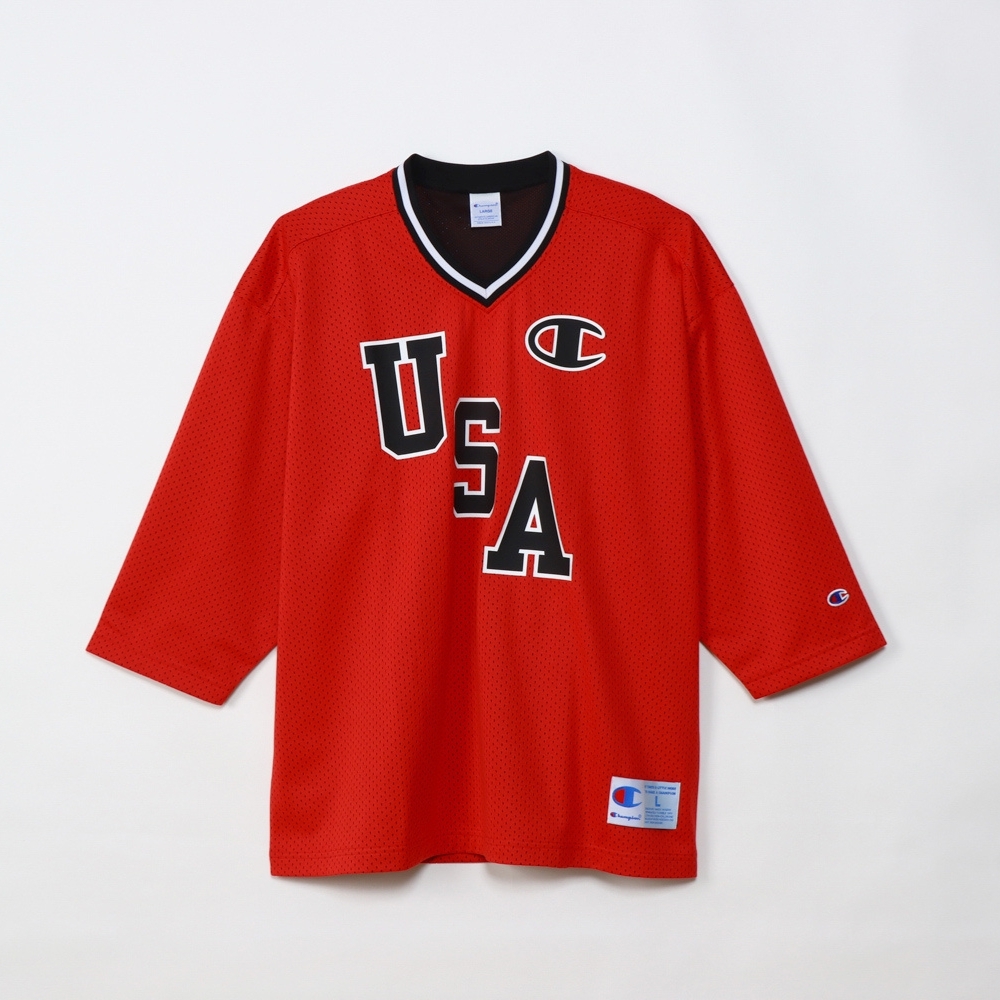 男款-ACTION STYLE網眼透氣冰球七分袖球衣-紅色（C3-Z403-940）